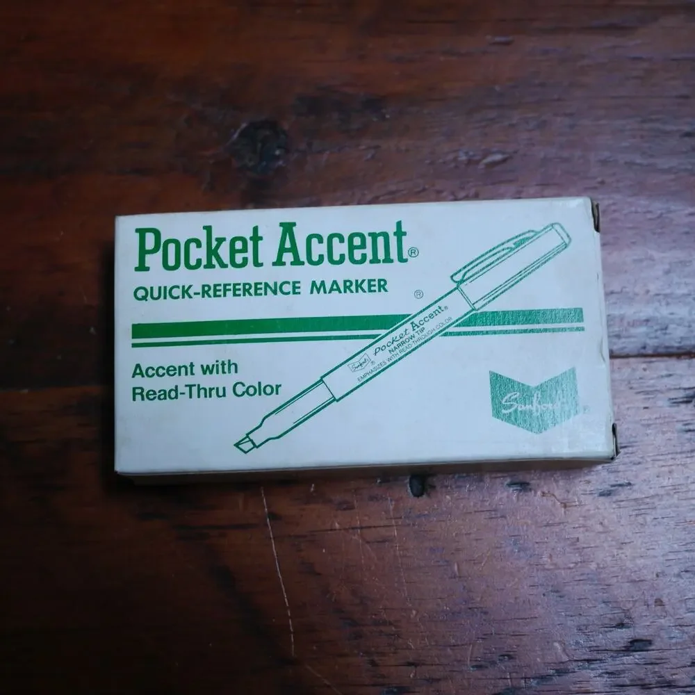 Lot of 12 NEW Vtg Sanford POCKET ACCENT Read Through BLUE Highlighter Markers